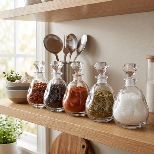 Glass Oil & Vinegar Cruet with Crystal Stopper